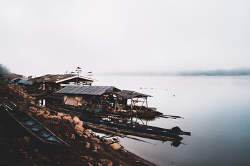 People's way of life along the Mekong River. Chiang Khan,Thailand.