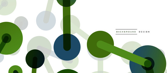 Line points connections geometric abstract background. Circles connected by lines. Trendy techno business template for wallpaper, banner, background or landing