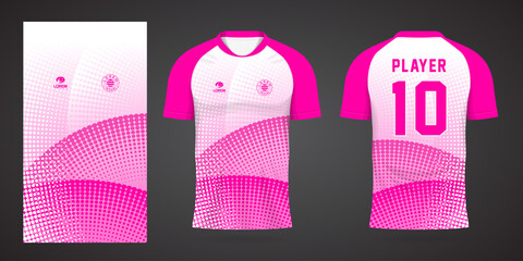pink sports shirt jersey design template
