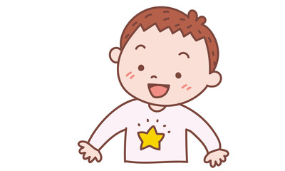 星柄の服を着る男の子