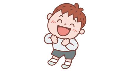わあ！と喜ぶ男の子