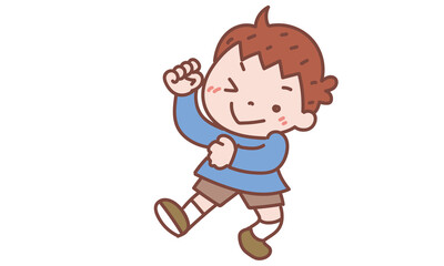 ガッツポーズの男の子
