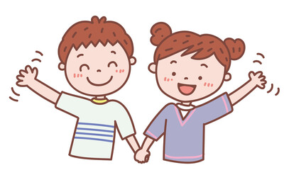 手をつなぐ子どもたち