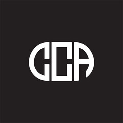 PrintCCA letter logo design on black background. CCA creative initials letter logo concept. CCA letter design.