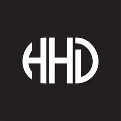 Obraz premium HHD letter logo design on black background. HHD creative initials letter logo concept. HHD letter design.