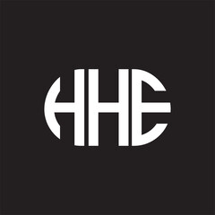HHE letter logo design on black background. HHE creative initials letter logo concept. HHE letter design.