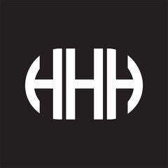 HHH letter logo design on black background. HHH creative initials letter logo concept. HHH letter design.