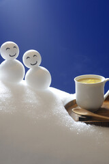 雪ダルマとコーンスープ