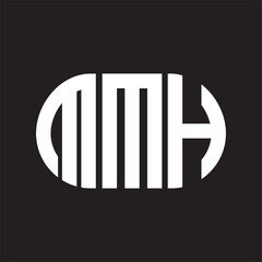 MMH letter logo design on black background. MMH creative initials letter logo concept. MMH letter design.