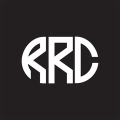RRC letter logo design on black background. RRC creative initials letter logo concept. RRC letter design.
