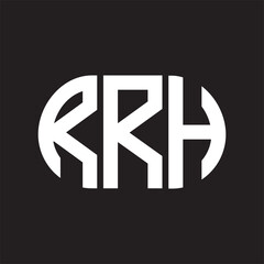 Fototapeta premium RRH letter logo design on black background. RRH creative initials letter logo concept. RRH letter design.