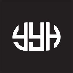 YYH letter logo design on black background. YYH creative initials letter logo concept. YYH letter design.