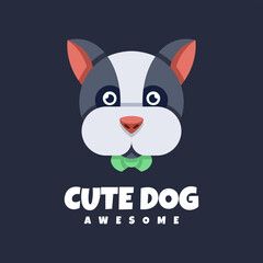 Illustration vector graphic of Head Cute Dog, good for logo design