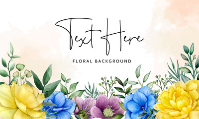 Watercolor floral background template design