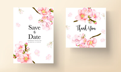 Romantic valentine flower wedding invitation card template