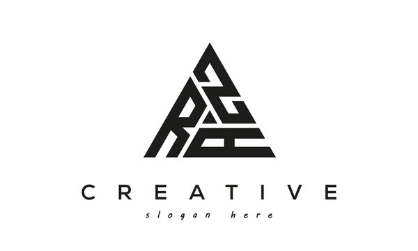 RZA creative tringle three letters logo design