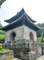 Ancient Chinese Architecture: Close-up of Temple Architecture in Wudang Mountain