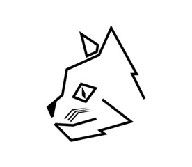 cat head logo vector icon, creative modern simple logo