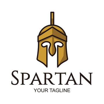 sparta helmet logo vector design