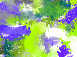 green and purple hand painted abstract background