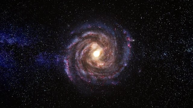 view from top spiral galaxy in the universe