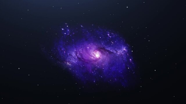 purple galaxy spiraling in space.