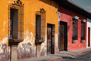 Fototapeta na wymiar Old Street in Guatemala