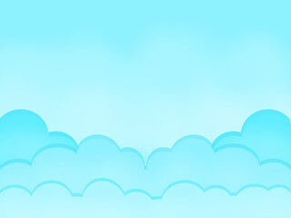明るい青い雲の背景イラスト