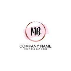 MB Initial handwriting logo vector. Hand lettering for designs