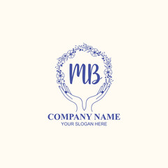 MB initial hand drawn wedding monogram logos