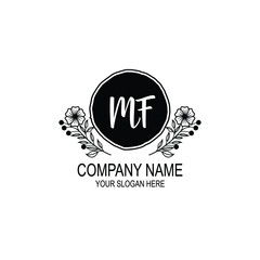 MF initial hand drawn wedding monogram logos