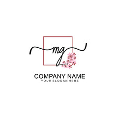 Initial MG beauty monogram and elegant logo design  handwriting logo of initial signature