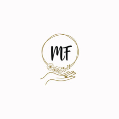 MF initial hand drawn wedding monogram logos