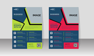 New Corporate Business Flyer Design, Travel Brochure Design, Real State A4 Template, Vector Illustration with Images