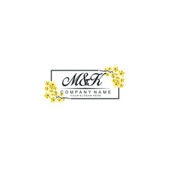 MK Initial handwriting logo vector. Hand lettering for designs