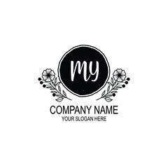 MY initial hand drawn wedding monogram logos