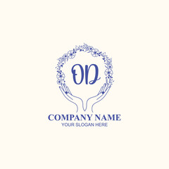 OD initial hand drawn wedding monogram logos