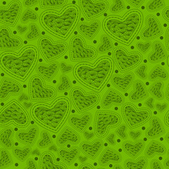 Seamless Pattern with Doodle hearts, Doodle heart, Valentine day 