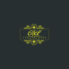 OL Initial handwriting logo vector. Hand lettering for designs