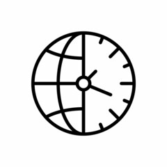 time zone line icon vector