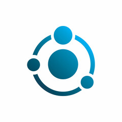 blue circle orbit logo design