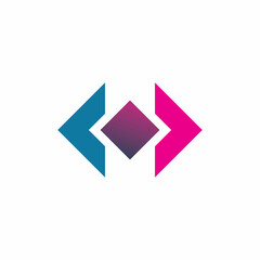 full color diamond arrow shape logo design