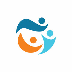 full color people community logo design