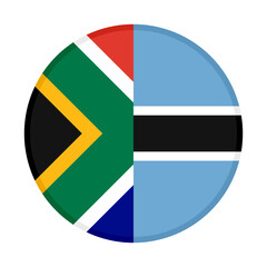 round icon with south africa and botswana flags. vector illustration isolated on white background	
