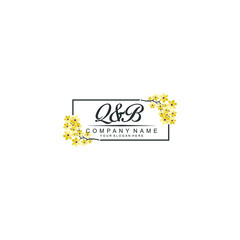 QB Initial handwriting logo vector. Hand lettering for designs