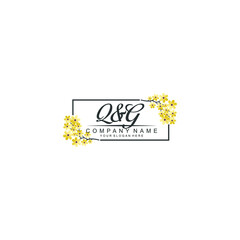 QG Initial handwriting logo vector. Hand lettering for designs