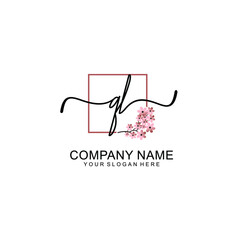 Initial QL beauty monogram and elegant logo design  handwriting logo of initial signature