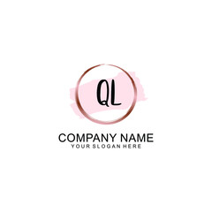 QL Initial handwriting logo vector. Hand lettering for designs