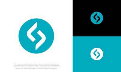 Initials S logo design. Initial Letter Logo. Innovative high tech logo template. Template label for blockchain technology.	
