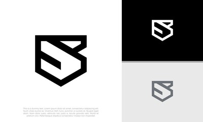 Initials S logo design. Initial Letter Logo. Innovative high tech logo template. Template label for blockchain technology.	
